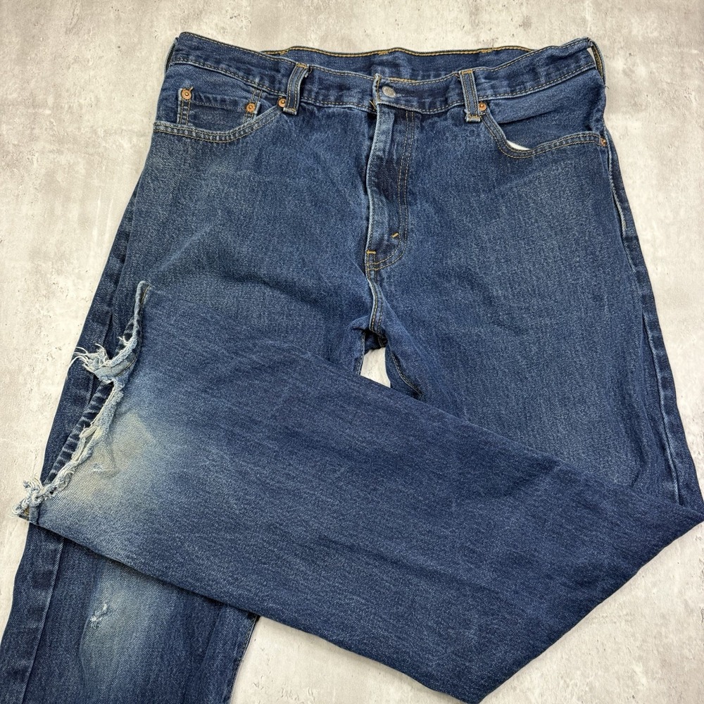 Levis 517 Jeans Mens 36x32 Blue Bootcut Western Red Tab Medium Wash Rodeo Faded